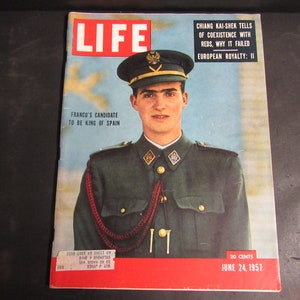 Vintage LIFE Magazine June 24, 1957 Prince JUAN CARLOS Of Spain, Ads & More!