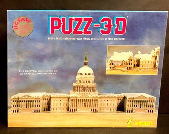 Vintage Gallant/Wrebbit 1991 Puzz-3D THE CAPITAL Washing ton D.C. Complete!