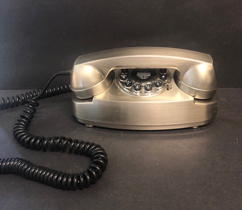 Vintage Silver Crosley Model Cr 59 Desk Telephone Push Button Etsy