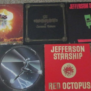 Vintage 12&quot; Lot (5) JEFFERSON STARSHIP/Jefferson Airplane Vinyl Records - Nice!