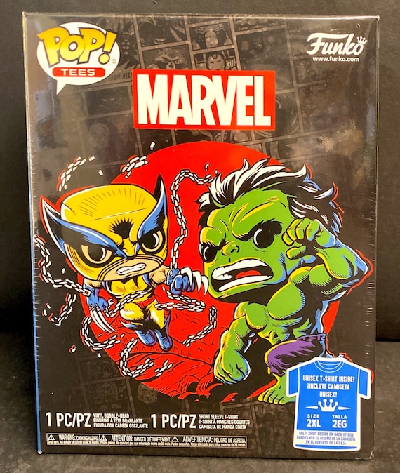 Collectible Funko Pop Marvel Metallic Wolverine Pop & Tee Bundle