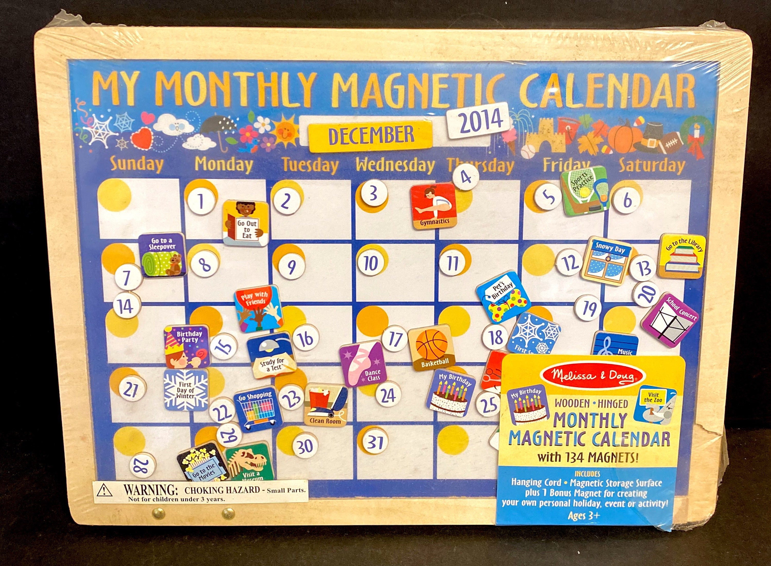 Melissa Doug Monthly Magnetic Calendar With 134 Magnets Wooden