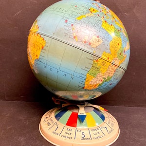 Vintage Collectible Antique Rare Air Race Globe 8” Metal - Nice!