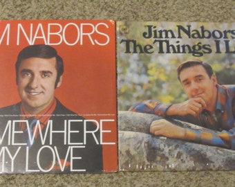 Vintage Lot (2) 12" JIM NABORS "The Things I Love/Somewhere My Love" Vinyls - Nice!