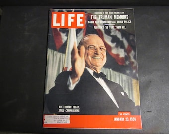 Vintage LIFE Magazine January 23, 1956 - The TRUMAN MEMOIRS, Ads & More!