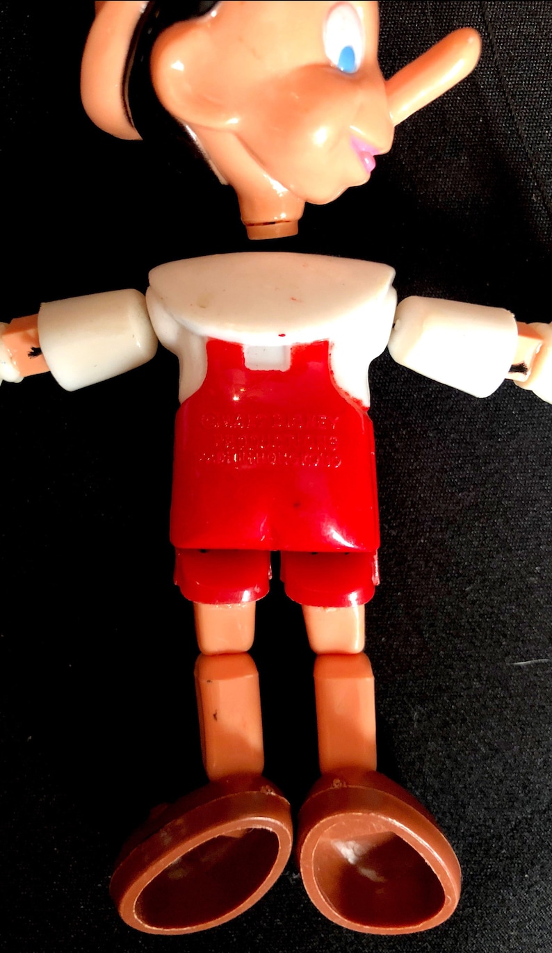 Very Nice! VINTAGE Walt Disney 5 Plastic String Puppet PINOCCHIO Hong Kong