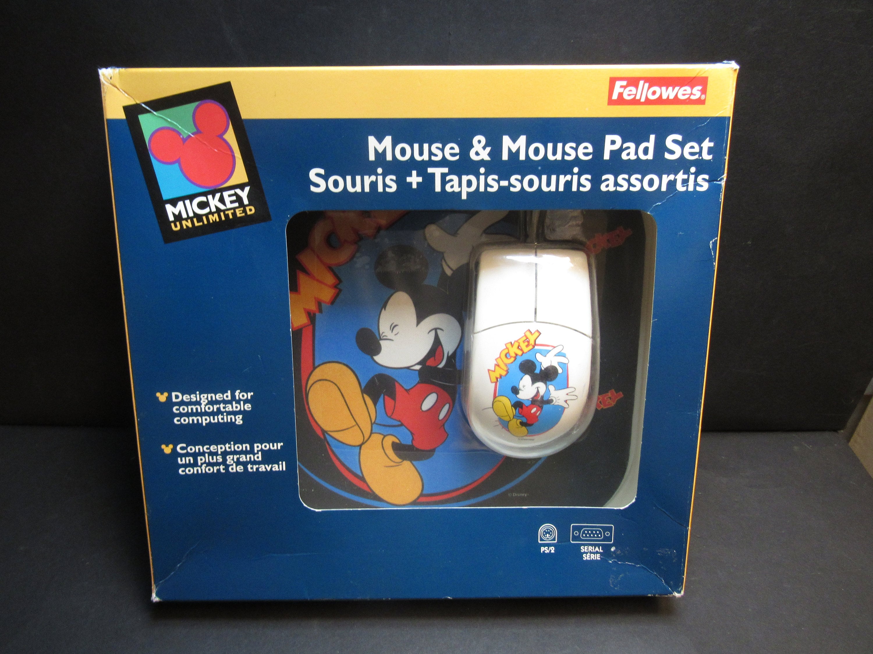 Vintage Fellowes Disney Mickey Unlimited Mouse & Mouse Pad Set -  France