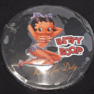 Vintage 1998 BETTY BOOP Pinup Ready for Duty 12 Inch Tin Sign
