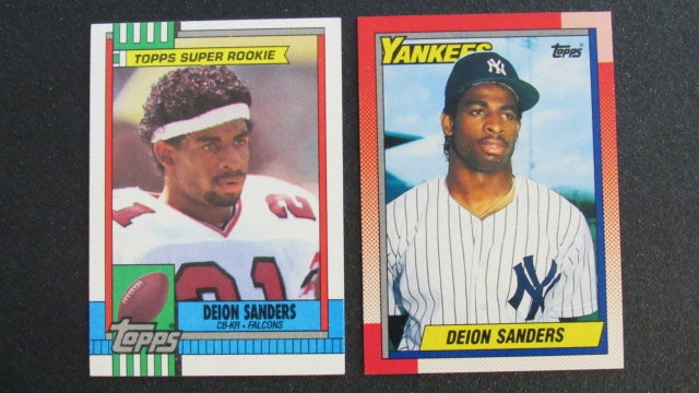 Autographed New York Yankees: Deion Sanders, Steve Sax, Kevin Maas, Mike  Blowers (1989 & 1990 Topps)