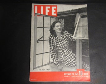 Vintage LIFE Magazine December 20 1943 US Pilot's Wife WWII Ads & More!