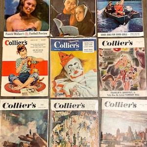Vintage Mixed Lot (9) COLLIERS Magazine 1948-1950 Great ADS - Very Nice!