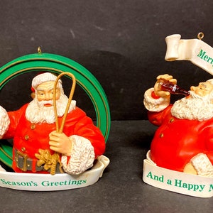 Vintage Coca Cola Trim A Tree Ornament Collection Seasons Greetings Merry Christmas