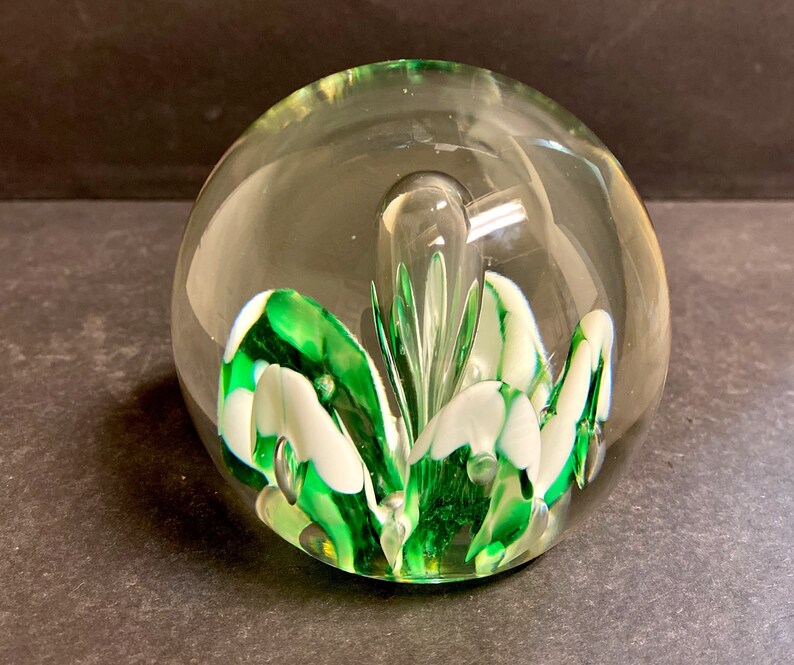Vintage JOE ZIMMERMAN Glass PAPERWEIGHT Signed Etsy