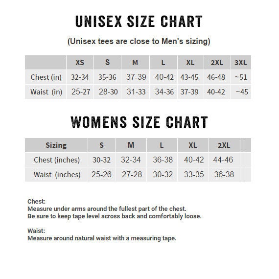 Shock Size Chart