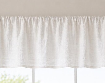 Valance in White Solid Linen
