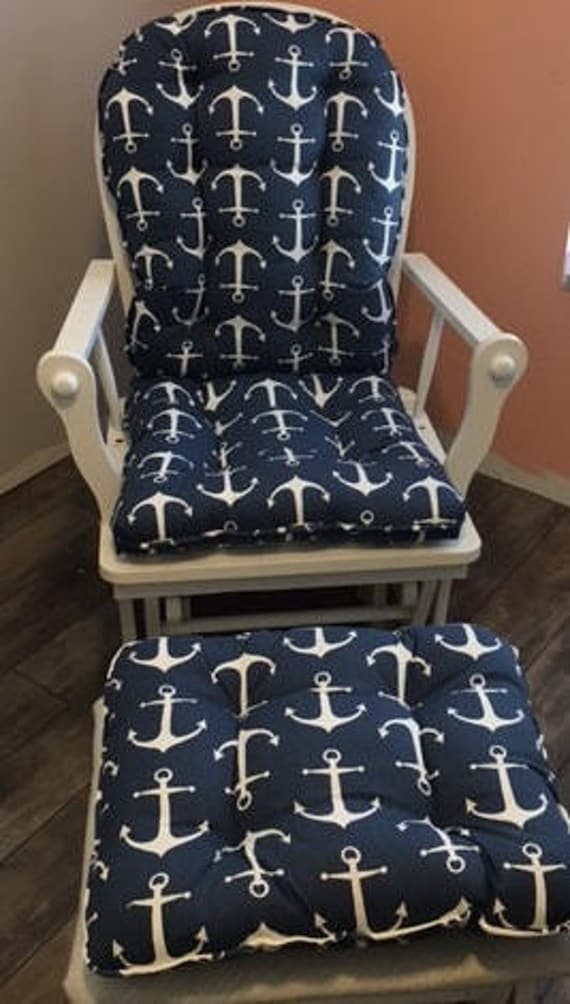 navy glider and ottoman set