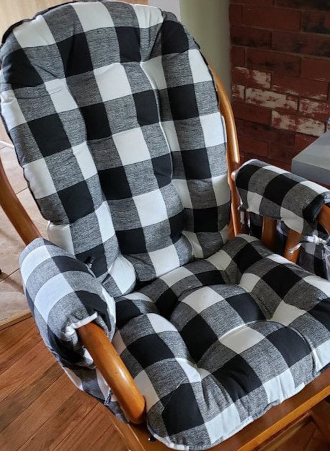 Glider or Rocking Chair Cushions Set with Arm rest covers in Etsy