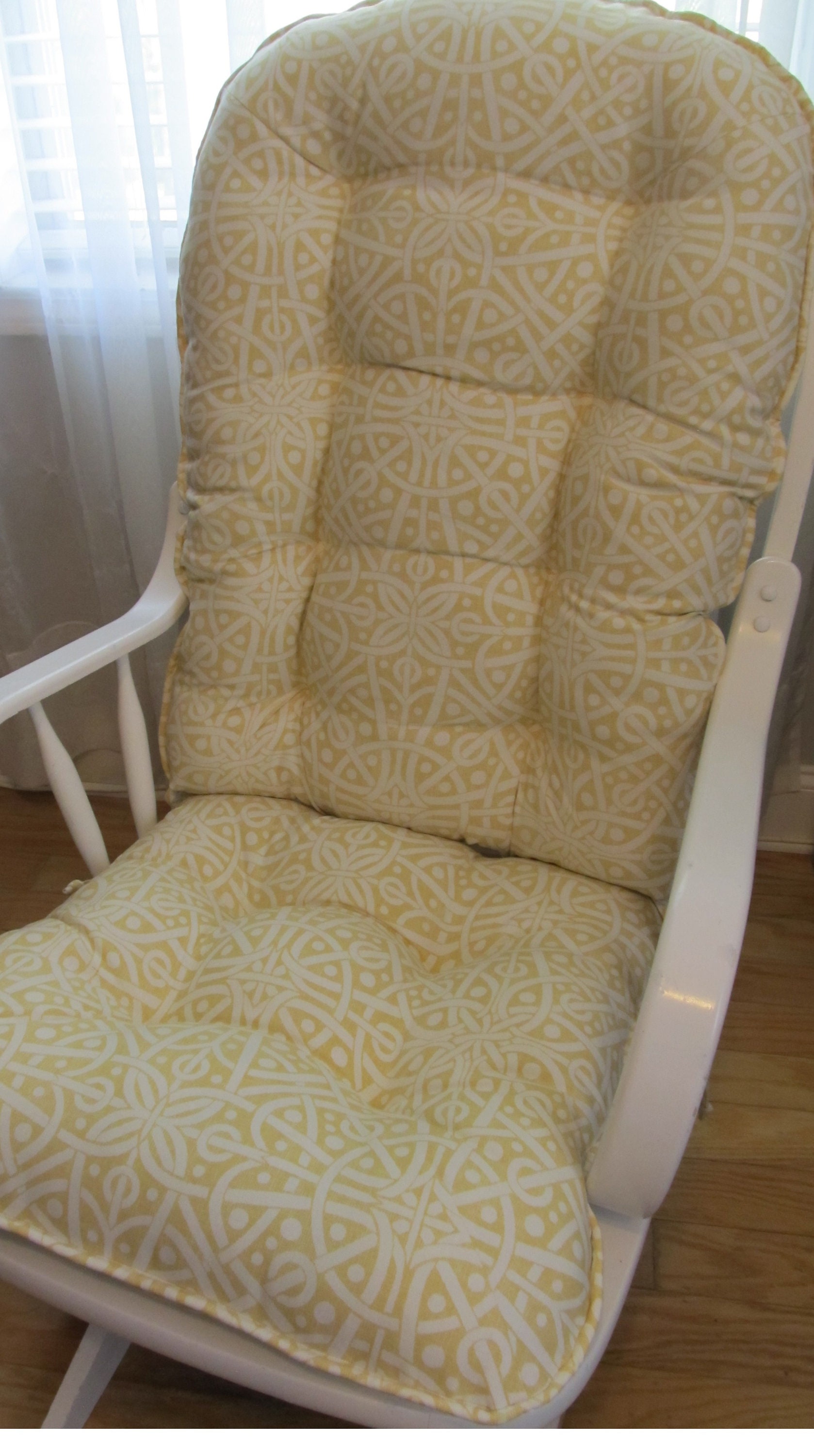 Glider Or Rocking Chair Cushions Set In Soft Marigold Yellow Etsy