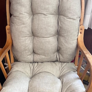 Custom Glider Rocking Chair Cushion Set in Jackson Tan , Handmade in USA 画像 4
