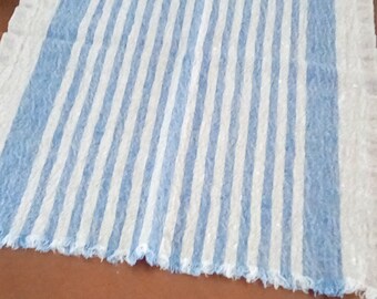 Blue Striped 100% Linen Flax Dish Towels, Food Cover