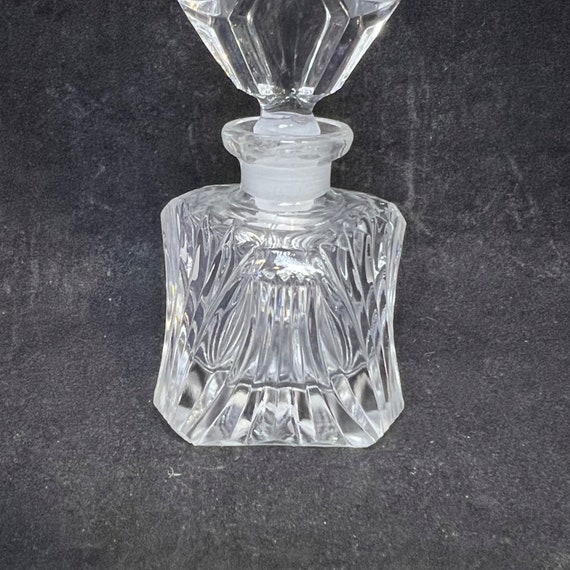 Vintage Pressed Glass Perfume Bottle With Stopper - image 3