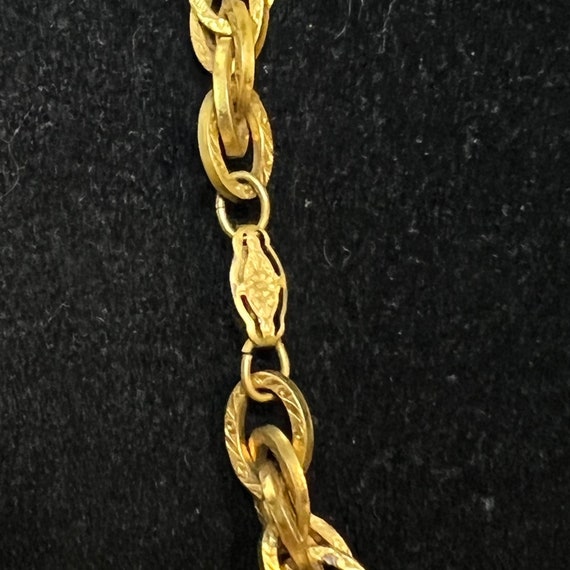 Vintage Chunky Gold Tone Rope Chain Necklace (292… - image 4