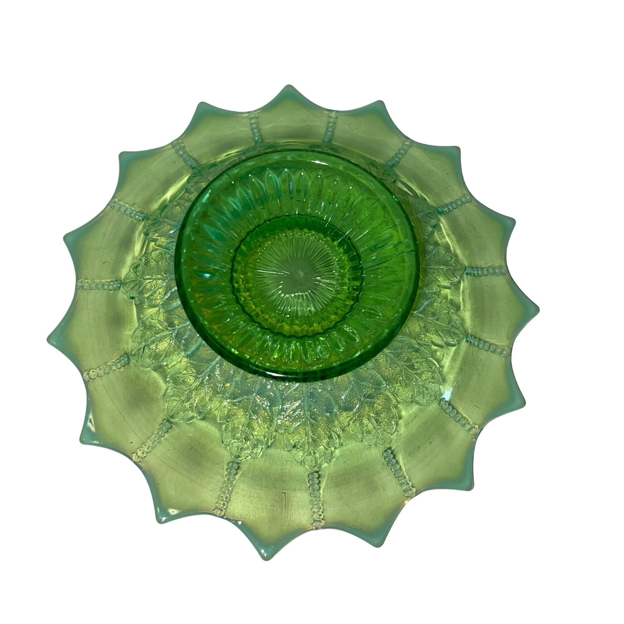 ヴィンテージ ノースウッド リーフ アンド ビーズ グリーン オパール