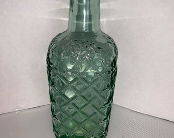 Vintage libbey klar Glas Flasche Korb Webmuster Kanada 8"