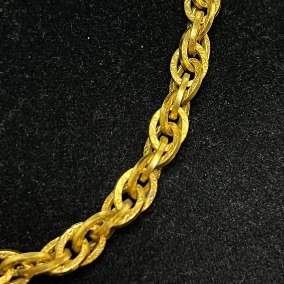 Vintage Chunky Gold Tone Rope Chain Necklace (292… - image 3