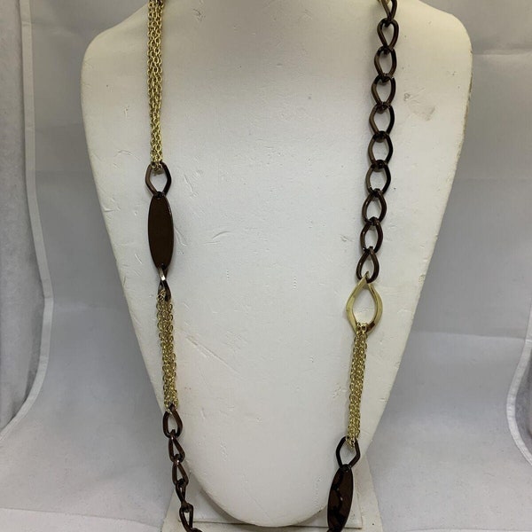 Vintage Daisy Fuentes 2 Tone Chunky Chain Necklace (1937)