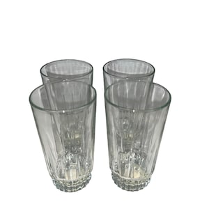 Vintage Set of 4 Arcoroc Clear Glass Lancer Flat Tumbler 10oz.