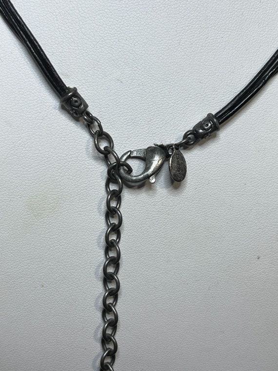 Chico's Black Cord And Silver Tone Necklace With … - image 6