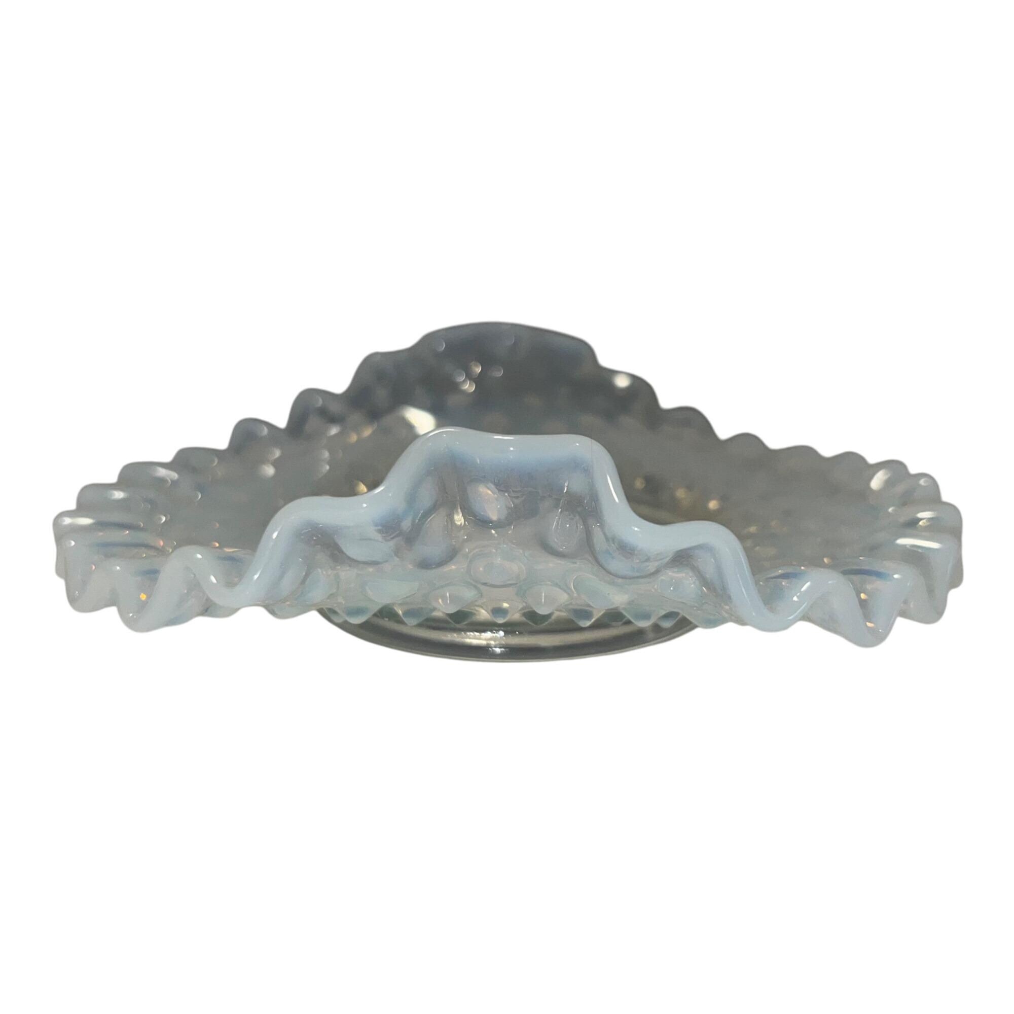 ヴィンテージ フェントン ホブネイル クリア オパールセント ガラス