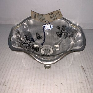Vintage Silber Stadt Flandern Sterling auf Kristall Rüschen Rand 6 1/4&quot;