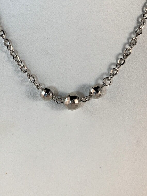 Silver Tone Choker Style Necklace With 3 Silver T… - image 1