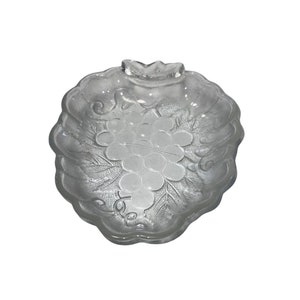 Vintage Clear Glass Grape Candy Dish