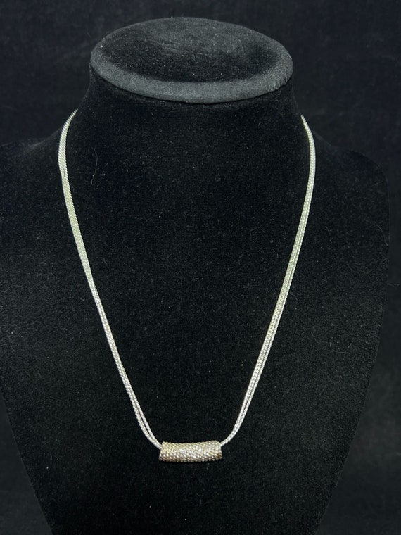 Napier Triple Strand Silver Tone Necklace With Sl… - image 1