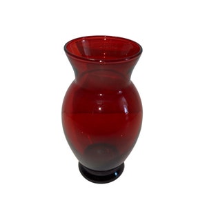 Vintage Anchor Hocking Royal Ruby Red Glass Flared Vase