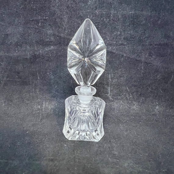 Vintage Pressed Glass Perfume Bottle With Stopper - image 1