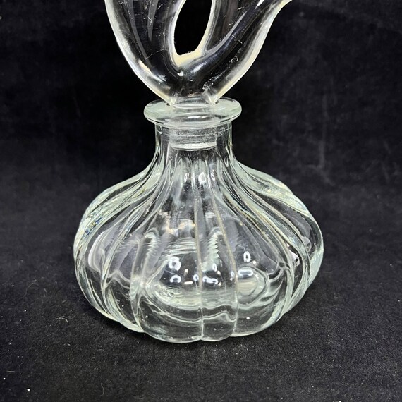 Vintage Clear Glass Perfume Bottle With Floral St… - image 3