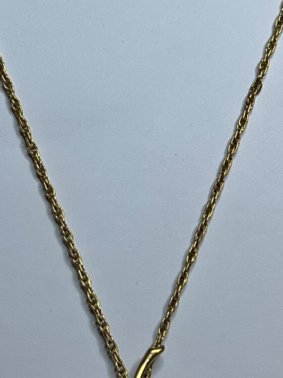 Avon Gold Tone Rope Chain Necklace With Apple Pen… - image 3