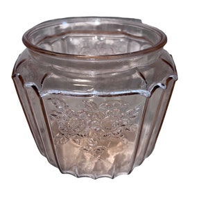 Vintage Anker Hocking Pink Open Mayfair Glas Keks / Keks Jar