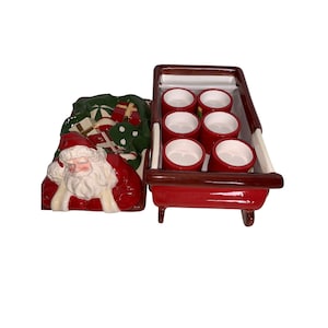 Yankee Candle Ceramic Santa Sleigh With 6 Red Tealight Holders
