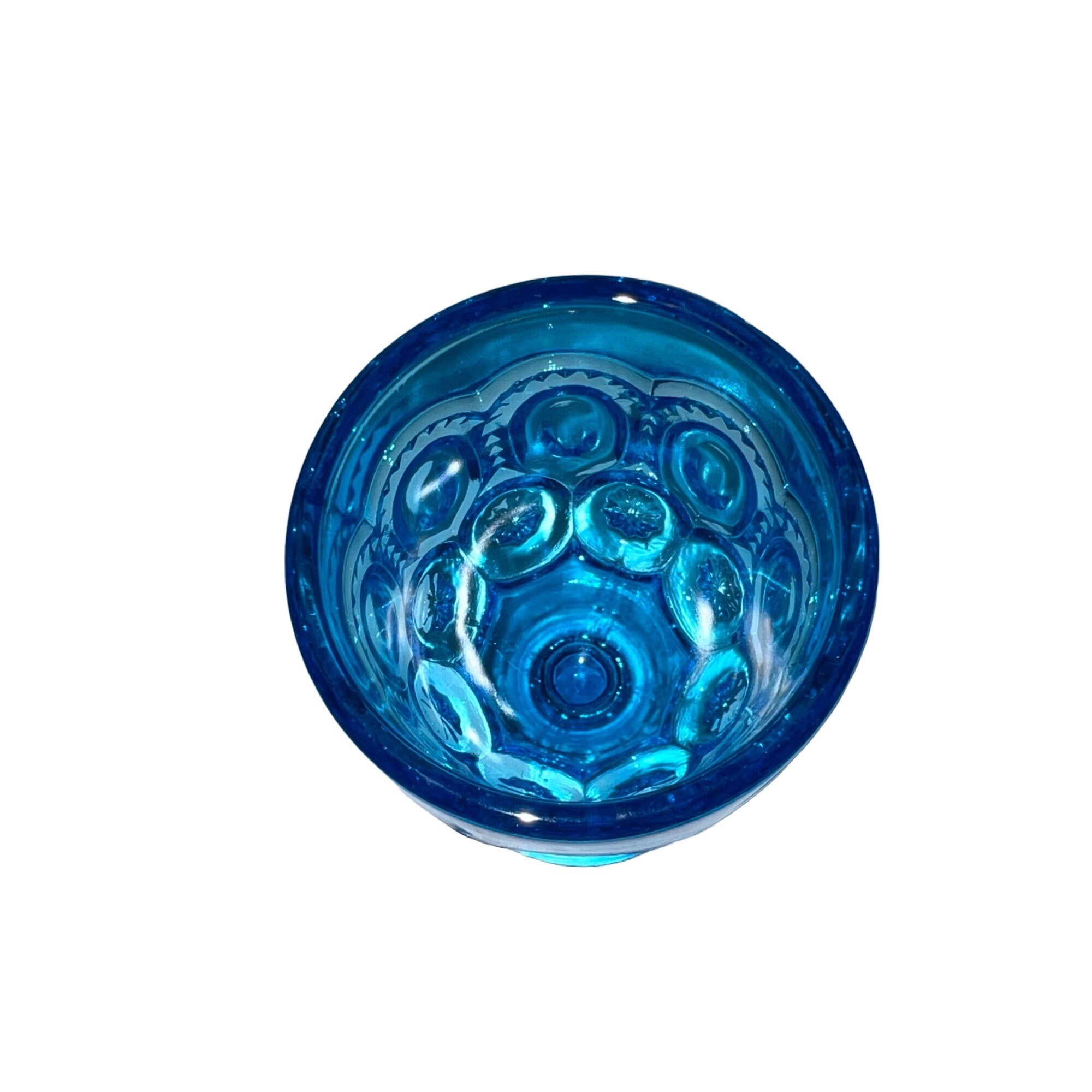 Vintage L E Smith Aqua Blue Moon and Stars Glass Cordial - Etsy