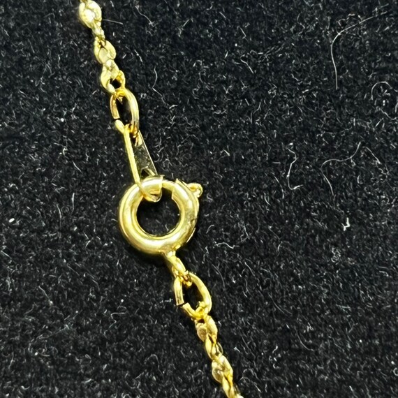 Vintage Gold Tone Twisted S Chain Necklace With Clear
