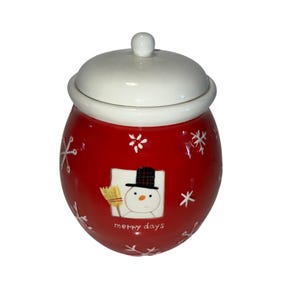 Hallmark Christmas Ceramic Merry Days Snowman Cookie Jar