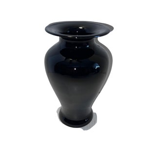 Vintage Black Amethyst Vase 9&quot;