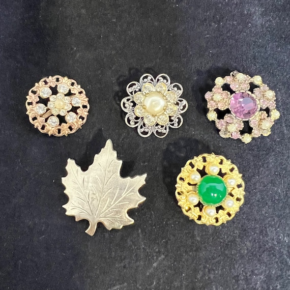 Lot De Broches Vintage Plaqué Or Jaune - Occasion, Sans Marque - Parfait Pour Collection Ou Customisation
