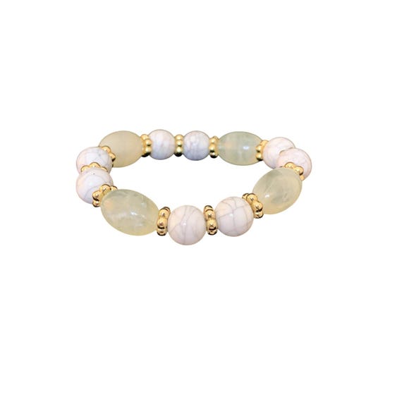 New Avon Natures Path Cream Stretch Bracelet (1633)