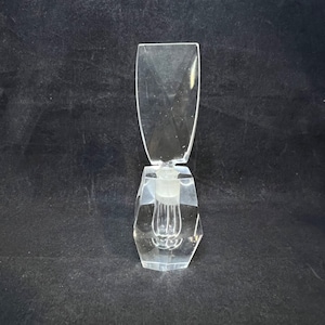 Vintage Heavy Glass Perfume Bottle With Large Stopper (Chip)